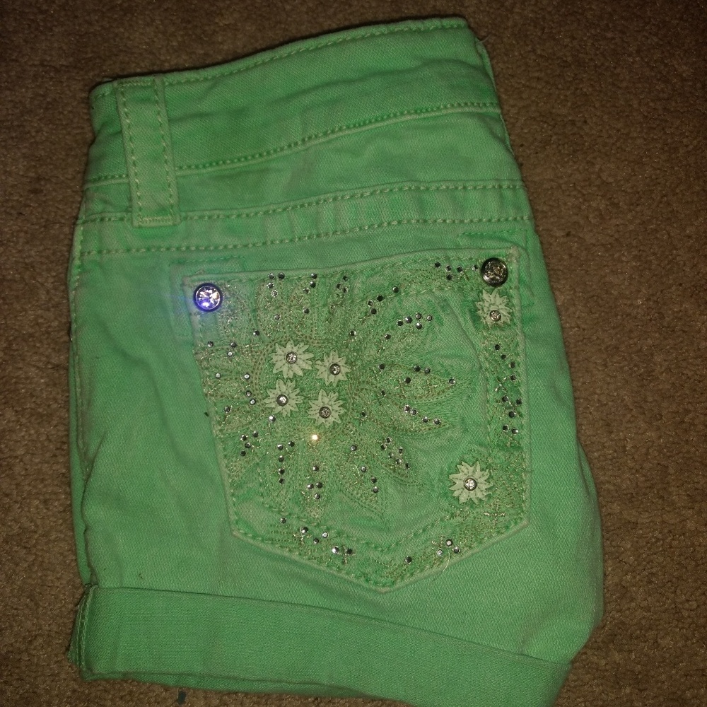 Green Miss Me shorts